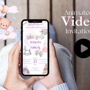 Personalised Aqeeqah Invite|Aqeeqah Welcome Board| Aqiqah Decor | Muslim Baby | Islamic Decor | Baby Shower | 1st Birthday |Digital Download