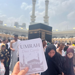 10 kart Umrah Dua |Islamski prezent Umrah|Duas dla Umrah| Fiszki Umrah|Islamski prezent| Karty przypomnienia Umrah Dua| Mekka|Medyna| Islam|muzułmanin