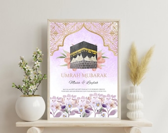 Personalisierte Umrah Mubarak Druck | Umrah Geschenk | Digitaldruck | Islamisches Poster | Eid Deko | Hajj Mubarak | Umrah druckbar