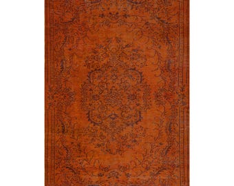 Tapete vintage lavável em terracota com base antiderrapante, resistente a manchas, estampa digital, ideal para corredores e cozinhas. Estilo boho. 121