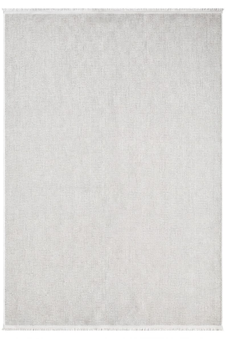A plain, white square rug with a simple, unadorned design.