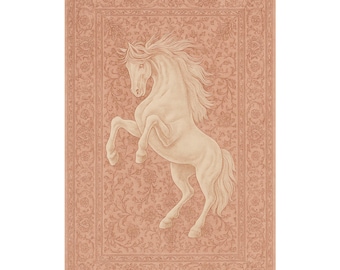 Vintage Horse Rug With Rearing Stallion Design For Rustic Western Farmhouse Decor Living Room Carpet Gift Machine Washable Nonslip Print 352