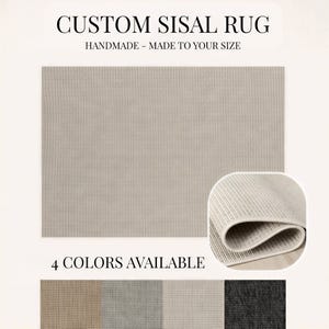 Kundenspezifische Größe Hell Beige Sisal Teppich - Läufer - Handgefertigter Naturteppich Flachgewebe