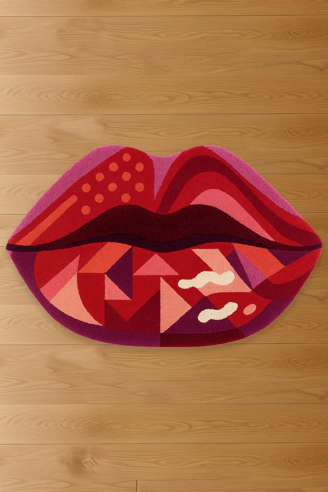 Sexy Red Lips Shaped Bathroom Rug Funny Washable Non Slip Flirty Gift ...
