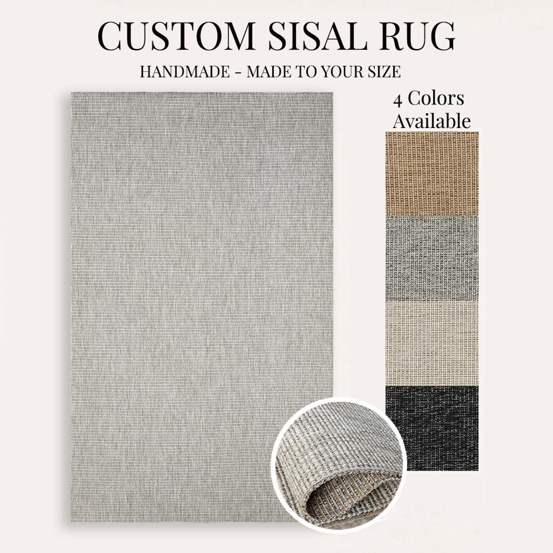 Custom Size Sisal Rug - Handmade Eco Friendly Flatweave Carpet for ...