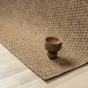 Brun korgvävd matta i anpassad storlek, handgjord plattvävd neutral matta, miljövänlig modern matta för vardagsrum eller sovrum 666khv