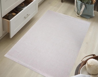 Cream Sisal Rug with Non Slip Backing Washable Natural Fiber Carpet for Indoor Outdoor Use Minimalist Light Area Mat Easy to Maintain 35vkrm