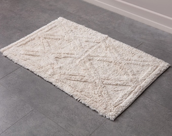 Cotton Bathroom Rug: Sustainable Handmade Washable Mat (50x80 cm)
