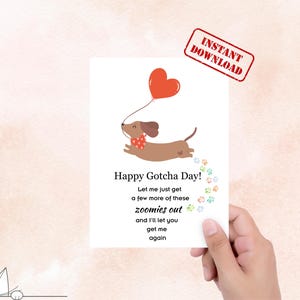 Carte de voeux imprimable Happy Gotcha Day pour le meilleur chien du monde ! Nos animaux de compagnie sont notre famille et le Gotcha Day est un jour de fête ! PDF