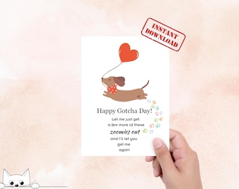 Dog Gotcha Day Card: Printable Celebration Greeting (PDF)