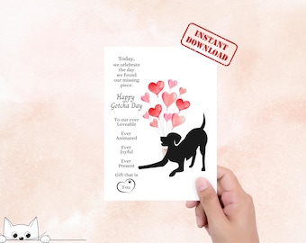 Happy Gotcha Day Dog Card: Pet Adoption Celebration (PDF)