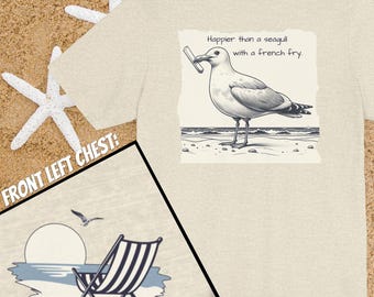 Seagull French Fry Graphic Tee, Beachy Summer Shirt