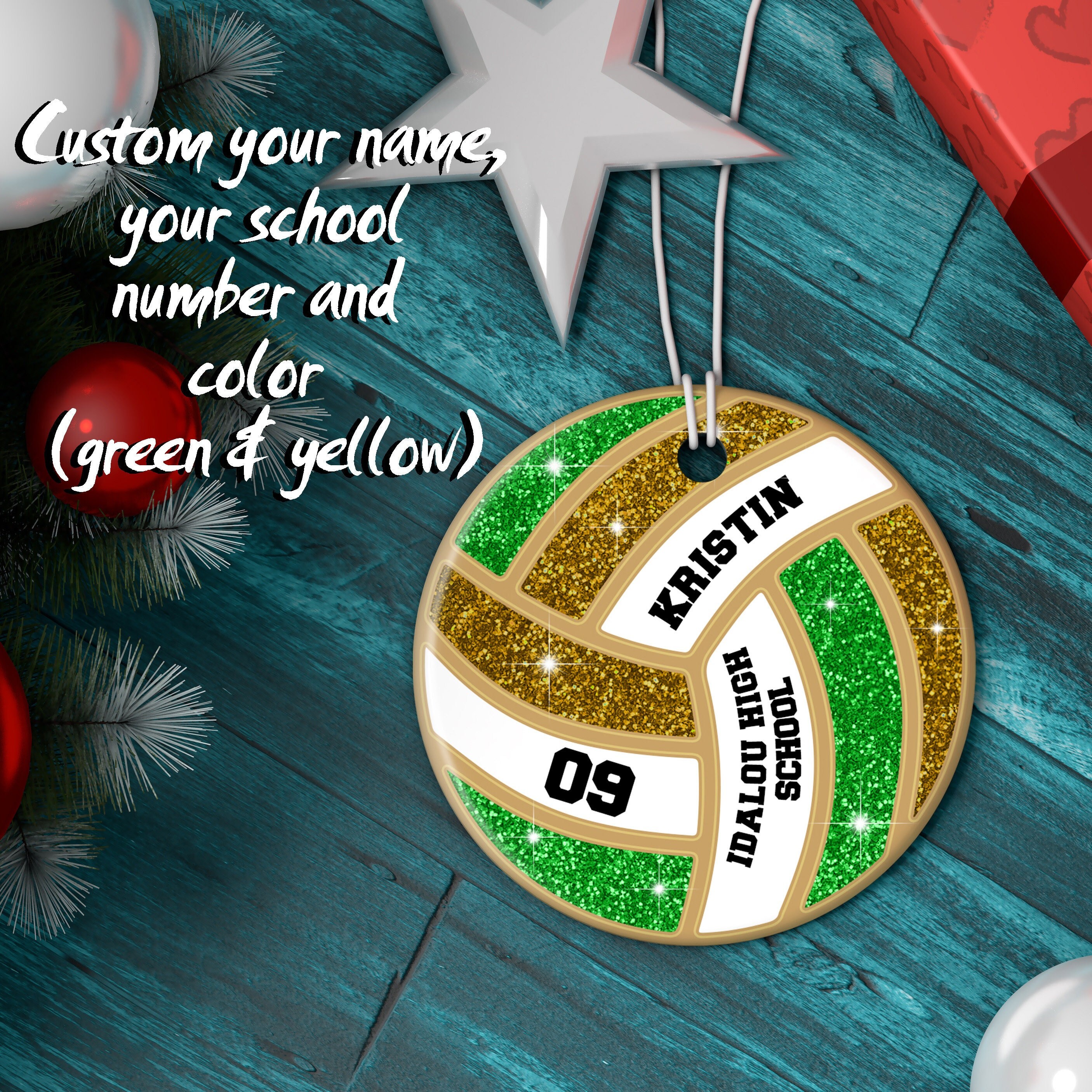 Discover Personalized Volleyball Sport Player University Christmas Ornament