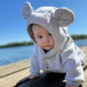 Melanage Baby Jumpsuit / Baby Romper / Baby Suit / Newborn Overall / Baby Bodysuit / Baby Autumn Outwear / Baby Coverall with Ears