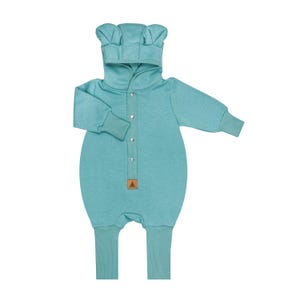 Mint Baby Jumpsuit / Baby Romper / Baby Suit / Newborn Overall / Baby Bodysuit / Baby Autumn Outwear / Baby Coverall with Ears