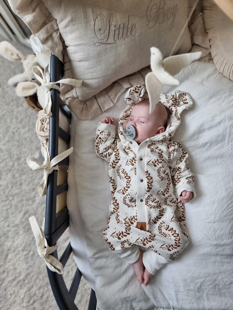 Premium Baby Hooded Wool Winter Romper – Camel Brown main image 0