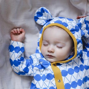 Polka Dot Baby Romper with Ears – Cotton Hooded Toddler Jumpsuit