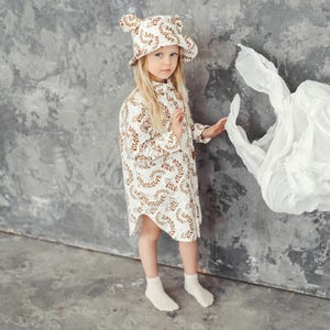 Robe chemise pour enfants : robe d&#39;été en coton faite main avec poches