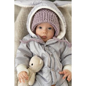 Winter Baby Romper with Bunny Ears / Ear Hooded Snowsuit / Cozy Hooded Snowsuit / Baby Suit / Newborn Overall / Baby Outwear / Coverall