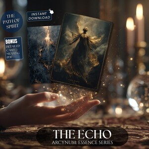 Carta de Arte Espiritual Echo, Elemento Ar, Série de Essências Arcynum, Arte de Parede Estilo Tarô para Imprimir, Download Digital, Leitura de Tarô Única