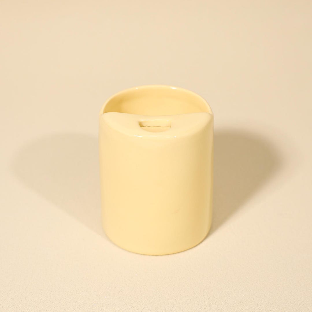 400 ml Butter Yellow Travel Mug Ceramic Lidded Cup Handmade Drinkware