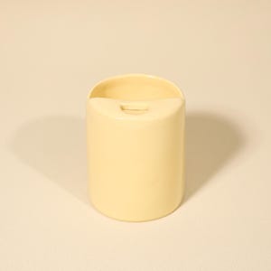 Żółty kubek podróżny w kolorze maślanym, ceramiczny, miękki, estetyczny, z pokrywką, nowoczesny, ręcznie robiony, ceramiczny, do picia, kubek do kawy, prezent do biura domowego