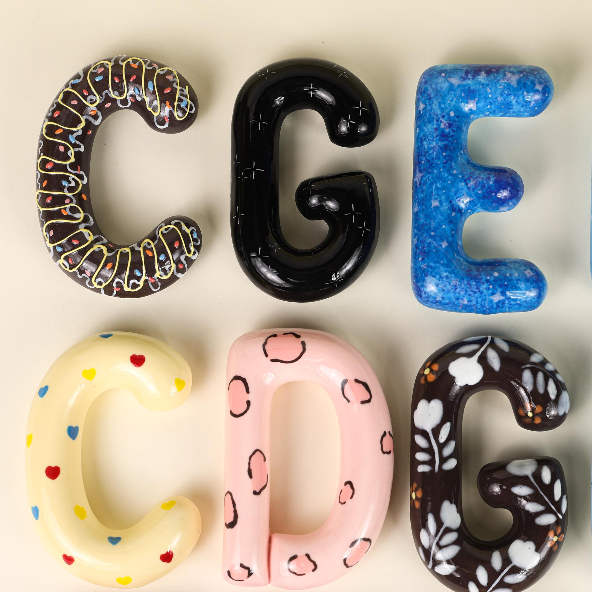 Custom Handpainted Balloon Ceramic Letters Personalized Handmade ...