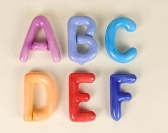 Handmade Custom Balloon Ceramic Letters Colorful Wall Decor Personalized Name Art Kids Room Decorations Unique Gifts for Special Occasions