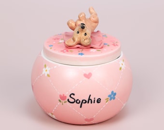 Custom Pet Urn Handmade Forget me not pet Urn Cat urn Dog urn Ceramic Cat Jars Ceramic Urn for Ashes  Floral Keepsake for Lovers
