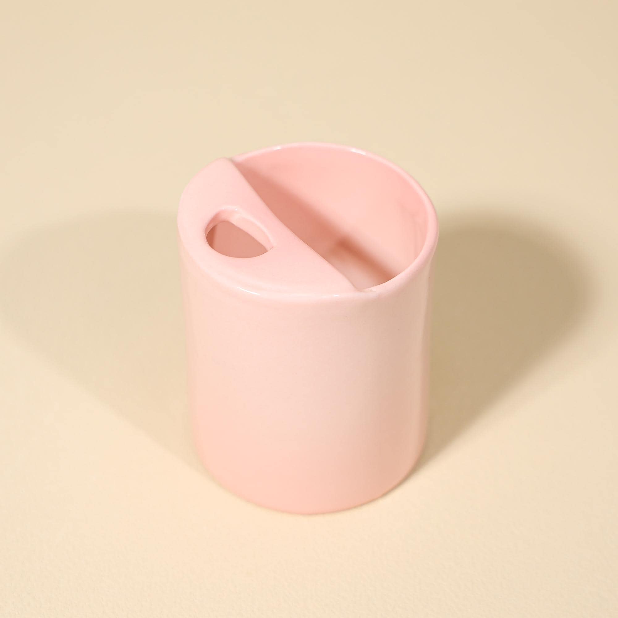 Minimalist Pink Ceramic Travel Mug Cute Aesthetic Handmade Pottery Cup Modern Tumbler Glossy Drinkware Office Coffee Cup