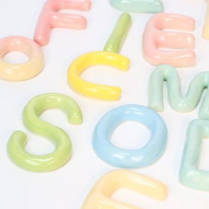 Custom Handmade Ceramic Letters Wall Decor Personalized Alphabet Name Word Art 31 Colors Choice Each Letter Sold Separately Home Gift