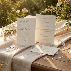 Editable Wedding Invitation Bundle Canva Template Printable Wedding Invite Set Minimalist Wedding Invitation Download