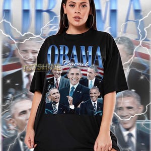 BARACK OBAMA-skjorta, Barack Obama vintage-skjorta, Barack Obama retro 90-tals-t-shirt, Barack Obama-tröja, Barack Obama långärmad