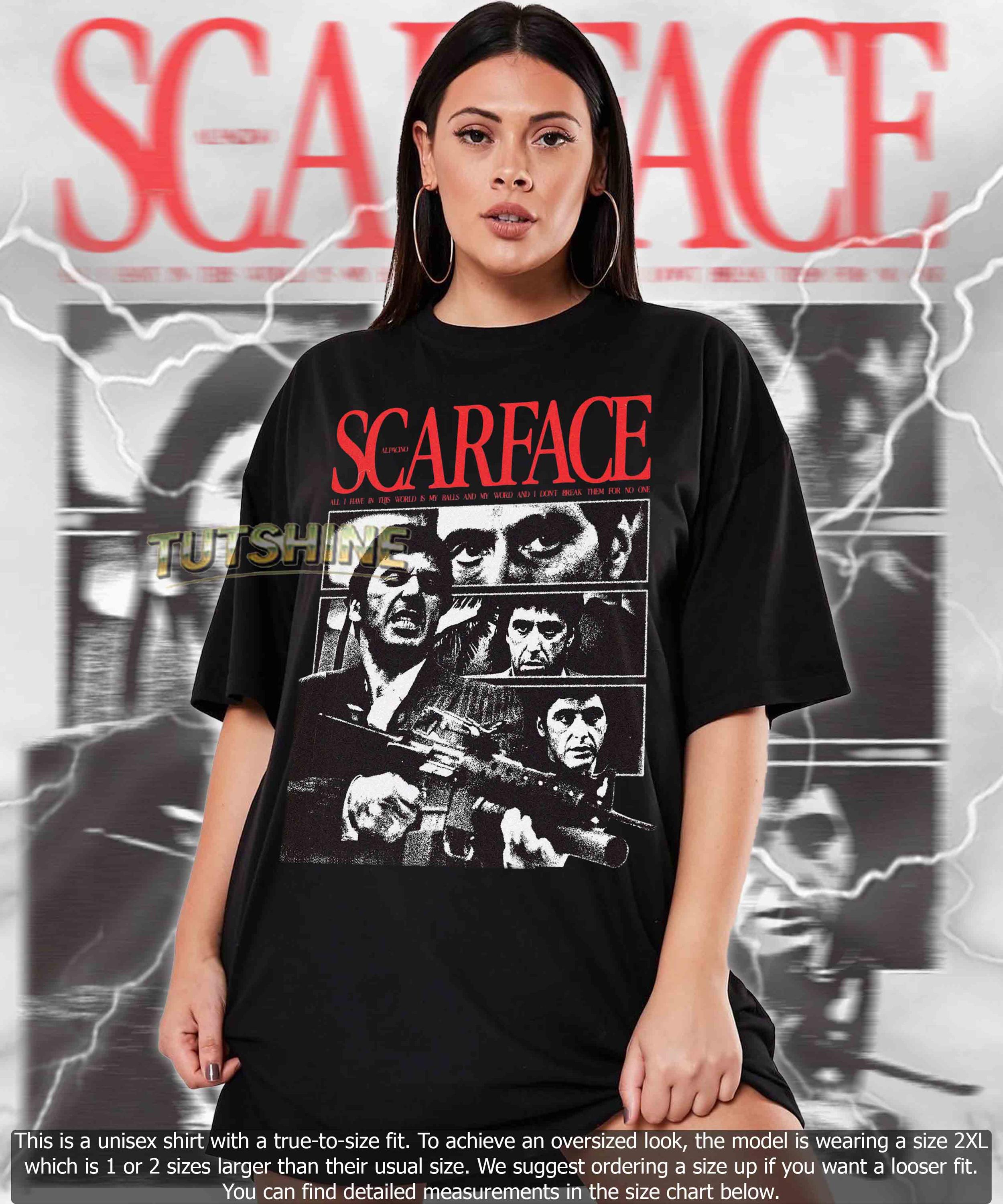 Scarface Tony Montana Graphic Tee, Movie Hoodie - Etsy