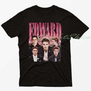 Limited Edward Cullen Vintage T-Shirt, Graphic Unisex T-shirt, Retro 90&#39;s Fans Homage T-shirt, Gift For Women and Men