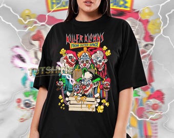 Camiseta de la gira Killer Klowns - Camiseta Big Top Invasion 1988 - Camiseta retro de concierto de payasos de terror