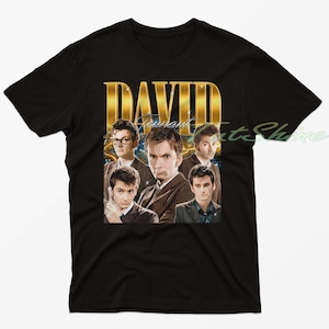 DAVID TENNANT Vintage, David Tennant Hommage Fan-T-shirts, David Tennant Hommage Retro, David Tennant Grafische Retro jaren 90, David Tennant Merch