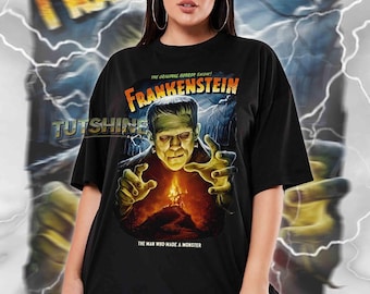 Frankenstein Halloween T-Shirt – Retro Horror Movie Tee