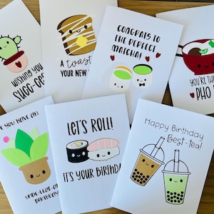 Carte de voeux personnalisée mignonne anniversaire amour mariage cadeau d'anniversaire nouveau travail jeu de mots calembour romantique drôle fantaisiste fait main