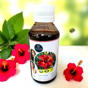 Red Hibiscus Ayurvedic Oil for Hairs Regrowth, Zero Chemicals Anti-Dandruff Oil for Natural Hair Care, Dandruff Treatment - Amla & Bhringraj