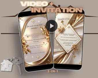 Glamorous Housewarming Video Invitation Template (Digital Download)