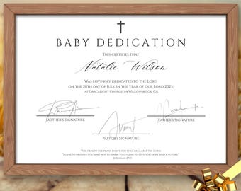 Baby Dedication Certificate | Editable Certificate Baby Dedication | Card Baby Certificates Baptism Certificate Church Template