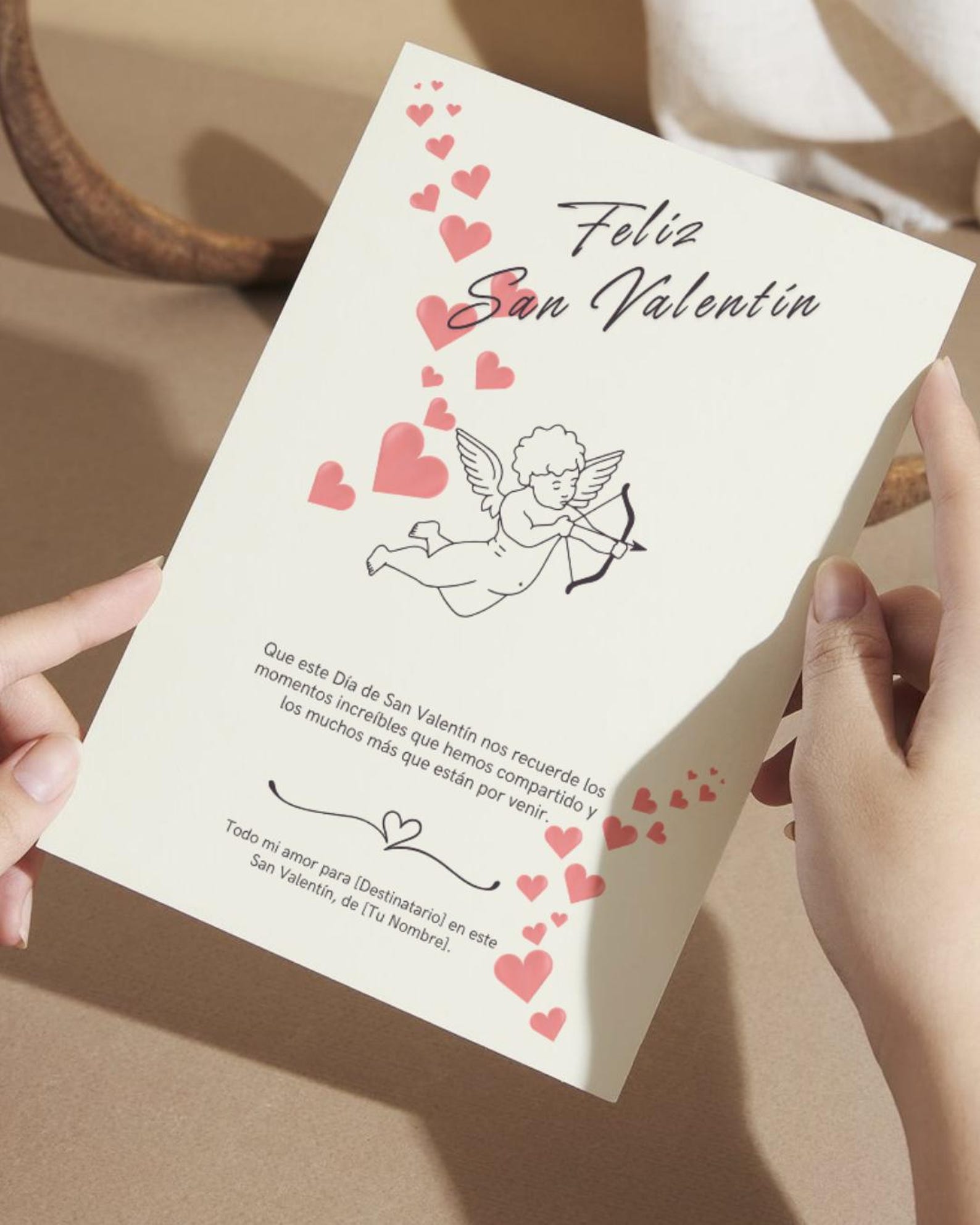 Tarjeta San Valentín En Español, Customizable Valentine's Day Card ...