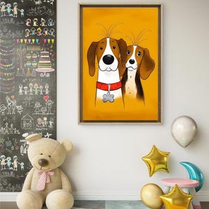 Cute Dog Clipart,Beagle Poster,Beagle Gifts,Cartoon Pet Portrait,Cartoon Animal Stl, Cartoon For Mother Baby Unit,Pimp Cartoon Characters