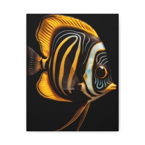 Colorful Fish Canvas Art, Tropical Wall Decor, Ocean Inspired Gift, Beach House Artwork, Unique Fish Painting, Art for Aquatic Lovers