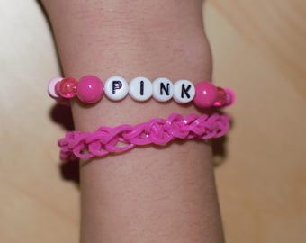 pink 2 pack braclets