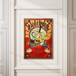 Gravity Falls Poster, Bill Cipher Weirdmageddon Poster, Vintage Poster, Digital Poster, Retro Posters, Wall Art, Gifts For Women/Men