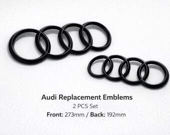 Gloss Black Badge Ring Set – Front & Rear – Fits Audi A1 S Line