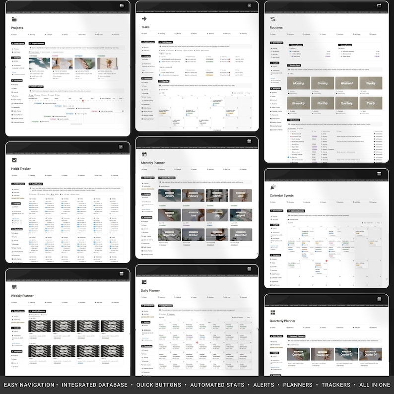 2026 Notion Life Planner | All-in-One Notion Template | Notion Planner Template | Notion Dashboard Aesthetic | Second Brain Digital Planner image 5