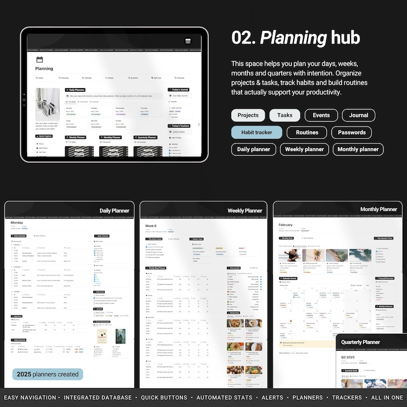 2026 Notion Life Planner | All-in-One Notion Template | Notion Planner Template | Notion Dashboard Aesthetic | Second Brain Digital Planner image 4